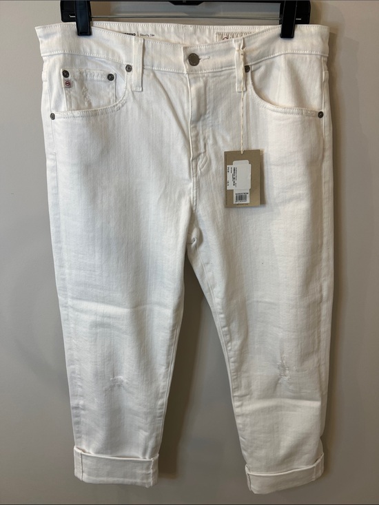 Ag-ed Denim Pants - AG-ED Denim White Cropped Roll Cuff Capris